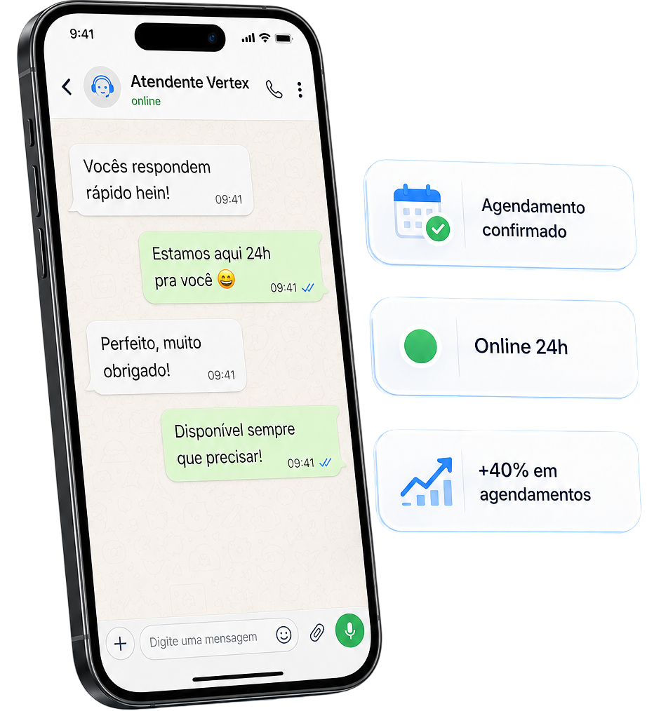Atendente Virtual respondendo clientes no WhatsApp